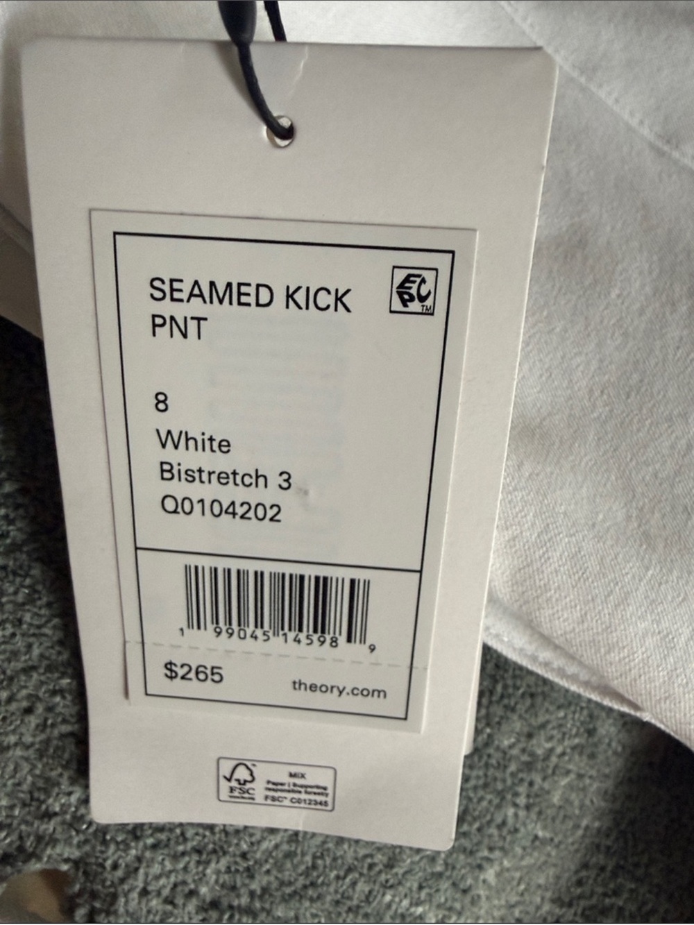 Theory White Cropped Flare Pants - Picture 4 of 5